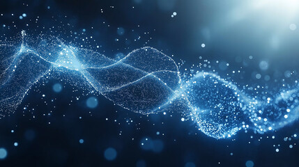 Wall Mural - Celestial Flow: Abstract Blue Energy Wave 