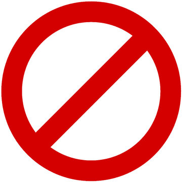 Señal simbolo de prohibido aislado sobre fondo blanco