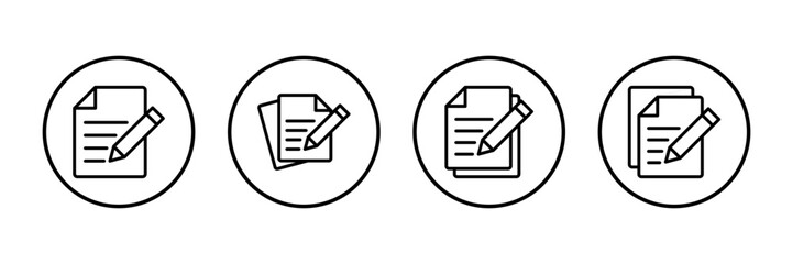 Poster - note icon vector isolated on white background. taking note icon vector. edit line icon. document wri