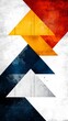 © Ai DreamscapesTH - Abstract Geometric Art Overlapping Triangles in Blue Red Yellow and White Textures
