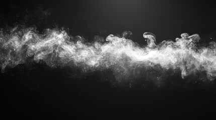 Wall Mural - Steam Effect on Black Background. Generative AI