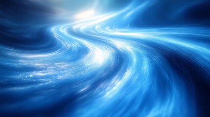 Wall Mural - Dynamic Flowing Light Blue Energy Background. Generative AI