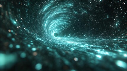 Wall Mural - Futuristic Sci-Fi Energy Vortex with Glowing Particles. Generative AI