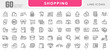 © RI Rafiq - Shopping line icon set. Supermarket, cart, online shopping, commerce, mobile shop, testimonials, shipping, purchase, Package, basket, bag line icon set. UI thin line icon pack.