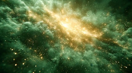 Wall Mural - Magnetic Field Effect on Green Background. Generative AI