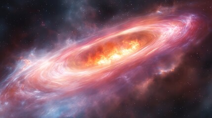Wall Mural - fiery cosmic ring nebula in space, swirling gases.