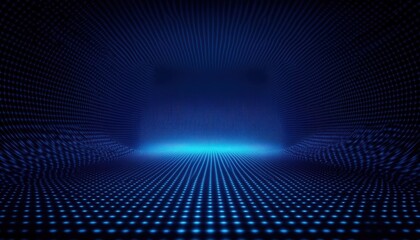 Wall Mural - abstract blue digital landscape with glowing dots creating a futuristic atmosphere for technology or