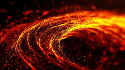 Wall Mural - dynamic swirling pattern of fiery orange and red sparks, creating an energetic and captivating visua