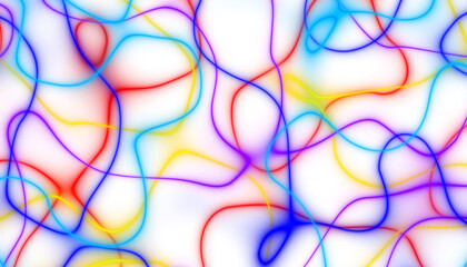 Poster - Abstract colorful spectrum thin linear abstract curved wavy wide pattern for background, wallpaper, banner, label etc. Overlay png design