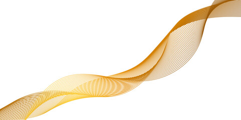 Canvas Print - Luxurious gold spectrum line waves in a minimalistic style, white smooth element swoosh speed wave modern stream transparent background, Abstract Orange Wave Pattern background.
