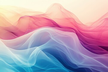 Canvas Print - Soft waves of colorful fabric create an ethereal landscape in pastel hues