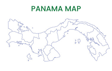  High detailed map of Panama. Outline map of Panama. North America