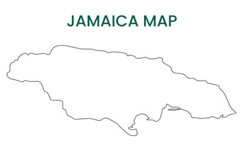 Naklejka na meble High detailed map of Jamaica. Outline map of Jamaica. North America