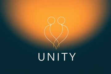 Wall Mural - unity logo with two people in front of it