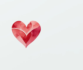 Red heart on white background