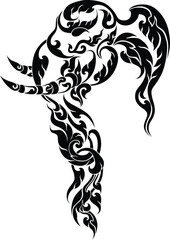 Wall Mural - Asian pattern element in the shape of Elephant head perfect for logo design or tattoo or packaging decoration