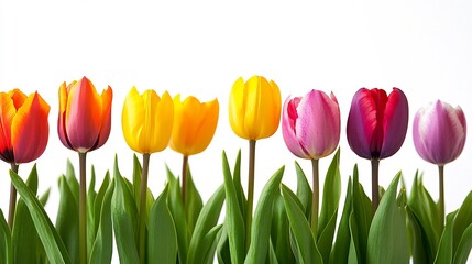 Wall Mural - Vibrant Rainbow of Tulips