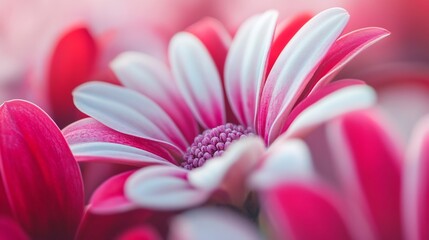 Wall Mural - Close-up of Pink and White Flower Petals