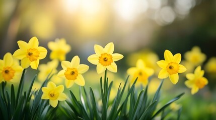 Wall Mural - Springtime Daffodils in Sunlight