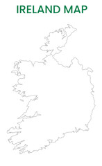  High detailed map of Ireland. Outline map of Ireland. Europe