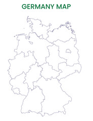  High detailed map of Germany. Outline map of Germany. Europe
