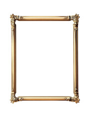 Poster - Elegant Rectangular Frame with Ornate Gold Corners. isolated transparent background