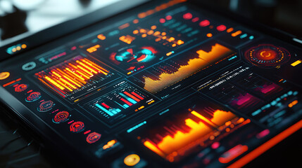 Interactive Digital Screen with Financial Charts