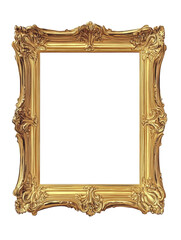 Poster - Elegant Rectangular Frame with Ornate Gold Corners. isolated transparent background