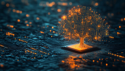 digital tree of binary code