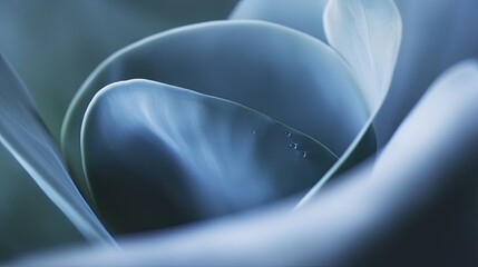Poster - Close up of Lush Green Leaves Adorned With Shimmering Dew Drops in a Tranquil Nature Setting