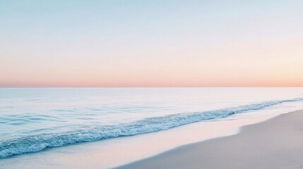 Wall Mural - Serene Sunset Beachscape: Pastel Hues of Tranquility