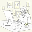 © AlexAECT - An elderly man in glasses is working at a computer
