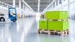 © RAKSIWAH - Green Boxes on Pallets in Warehouse