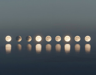 Canvas Print - Moon Phases Reflection