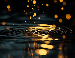 Canvas Print - Golden Water Drop