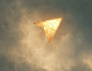 Wall Mural - Paper Plane in Sky