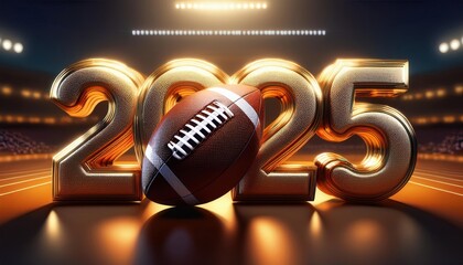 Wall Mural - American football 2025 3D letters