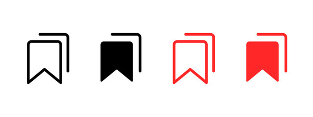 Wall Mural - bookmark icon. add to favorite symbol. save button. bookmark web interface element. red flag tag. di