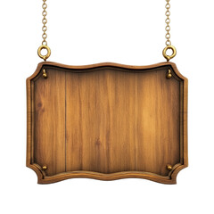 Poster - Classic Wooden Sign with Gold Border isolated transparent background