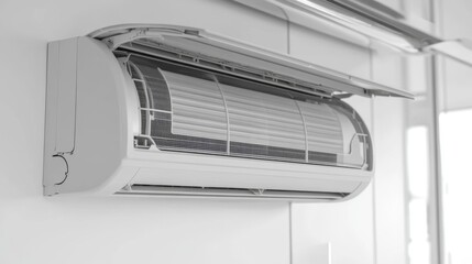 Wall Mural - Stylish Wall-Mounted Air Conditioner for Optimal Comfort