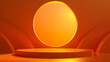 © Aaliyah - Product podium stage for mockup presentation orange color background