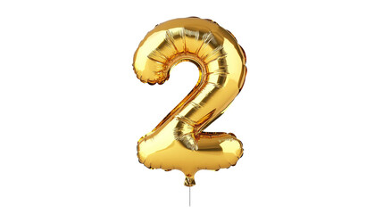 Poster - gold balloon in the shape of the number two