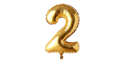 Poster - gold balloon in the shape of the number two