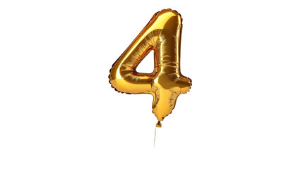 Poster - gold balloon in the shape of the number four