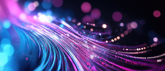 Wall Mural - vibrant abstract light trails in pink and blue hues create dynamic scene