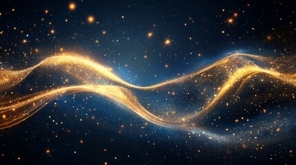 Wall Mural - Golden Cosmic Wave