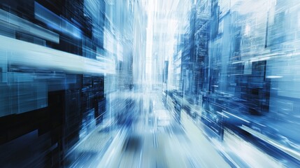 Abstract Digital Cityscape: Futuristic Speed and Technology