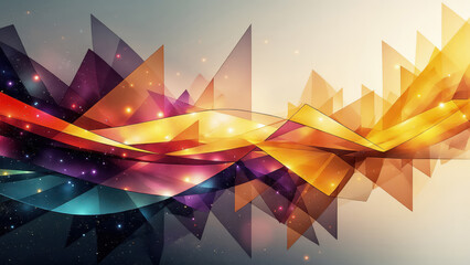 Wall Mural - Abstract colorful triangles creating dynamic wavy pattern