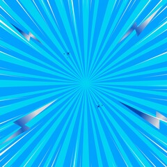 Leinwandbilder - Dynamic blue comic book background with halftone and radial speed lines. Perfect for action scenes. 