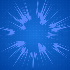Leinwandbilder - Dynamic blue comic book background with halftone and radial speed lines. Perfect for action scenes. 